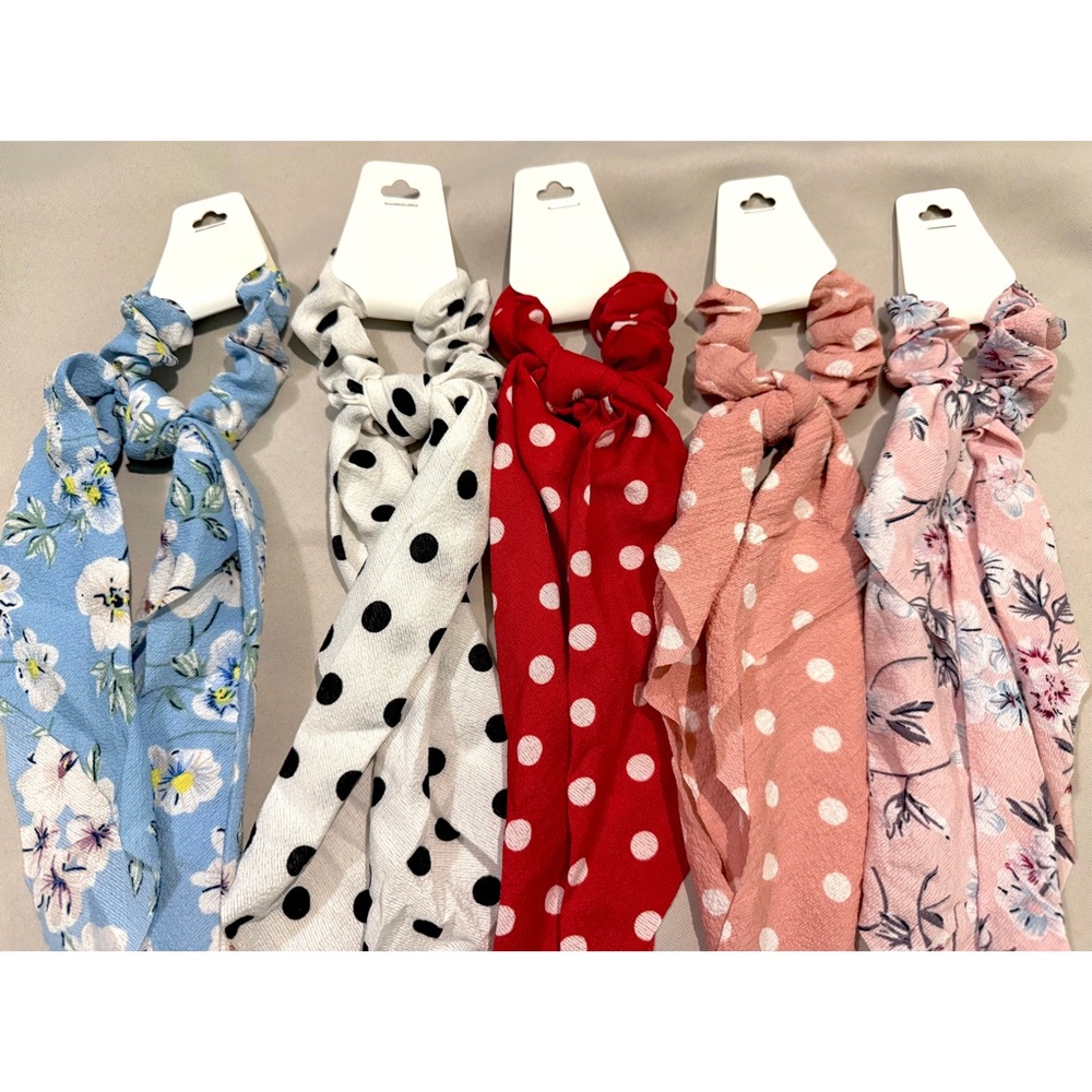 Polka Dot & Floral Hair Scarves
